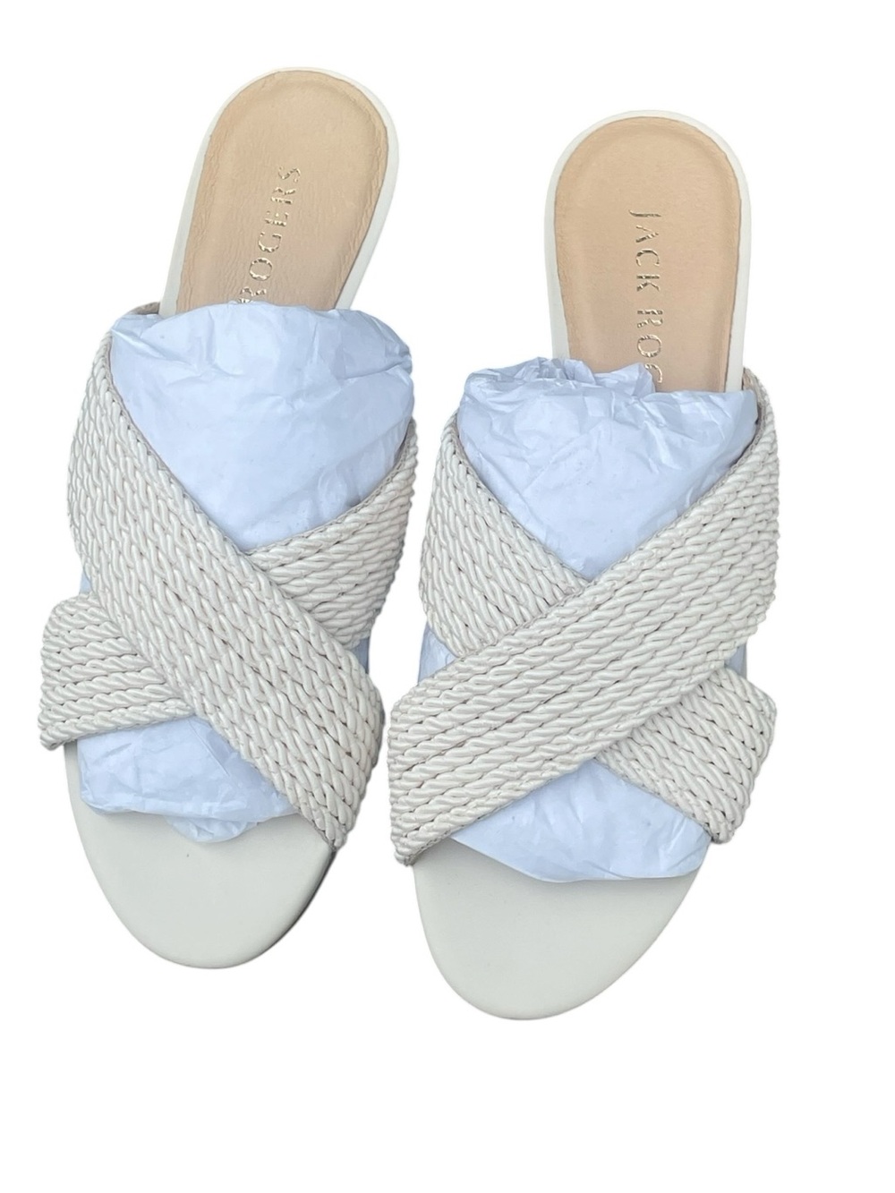 Jack Rogers Dolphin Mini Wedge, Cream, Size 7.5, Brand New in box,